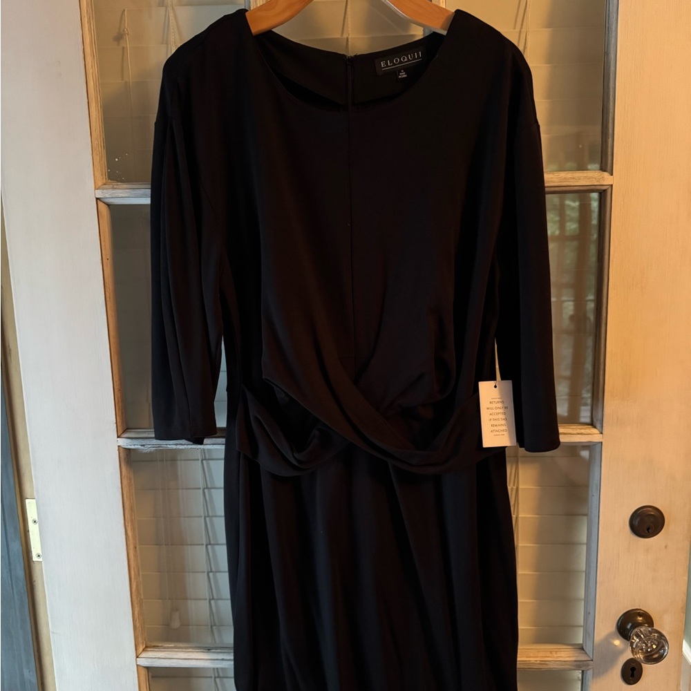 Eloquii Elegant Black Long Sleeve Dress
